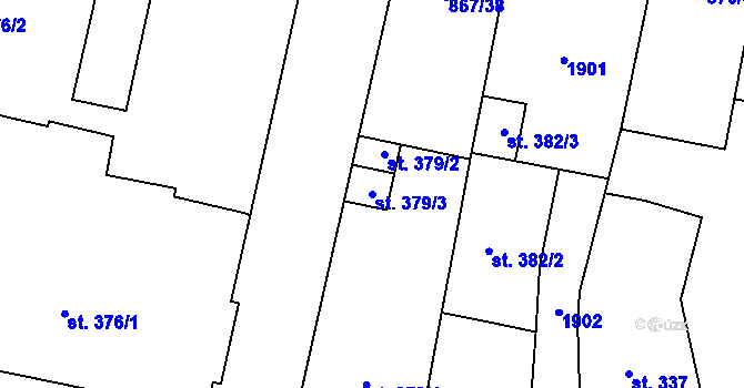 Parcela st. 379/3 v KÚ Libochovice, Katastrální mapa