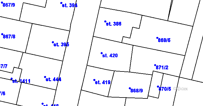 Parcela st. 420 v KÚ Libochovice, Katastrální mapa