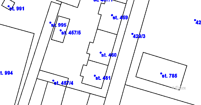 Parcela st. 460 v KÚ Libochovice, Katastrální mapa