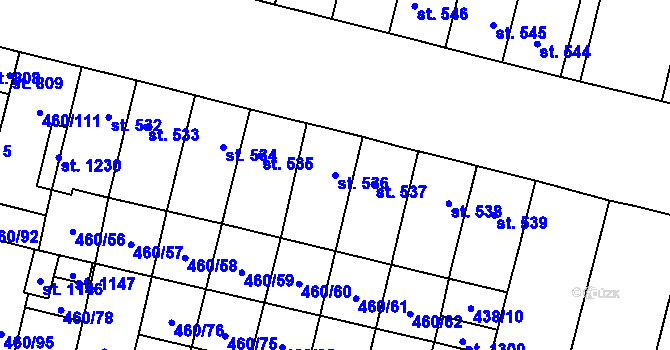Parcela st. 536 v KÚ Libochovice, Katastrální mapa