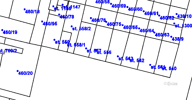 Parcela st. 556 v KÚ Libochovice, Katastrální mapa