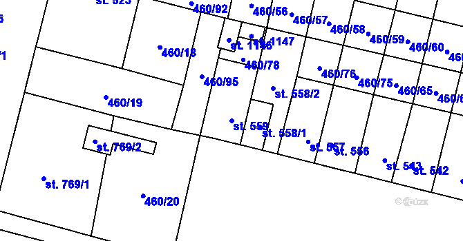 Parcela st. 559 v KÚ Libochovice, Katastrální mapa