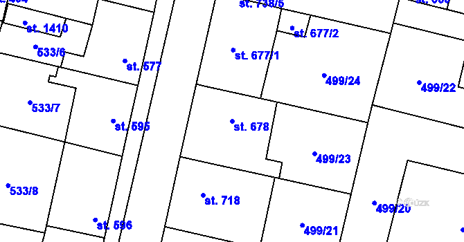 Parcela st. 678 v KÚ Libochovice, Katastrální mapa