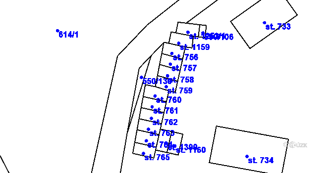 Parcela st. 759 v KÚ Libochovice, Katastrální mapa