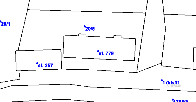 Parcela st. 779 v KÚ Libochovice, Katastrální mapa