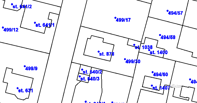 Parcela st. 878 v KÚ Libochovice, Katastrální mapa