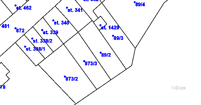 Parcela st. 89/2 v KÚ Libochovice, Katastrální mapa