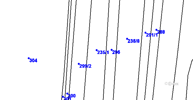 Parcela st. 235/1 v KÚ Libochovice, Katastrální mapa