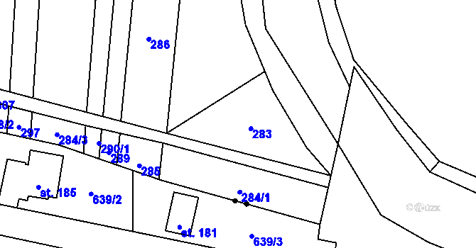Parcela st. 235/3 v KÚ Libochovice, Katastrální mapa
