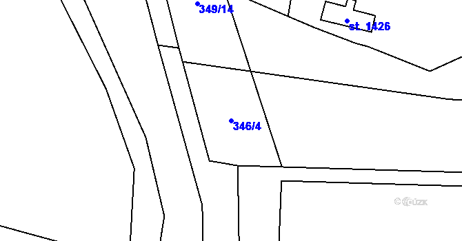 Parcela st. 346/4 v KÚ Libochovice, Katastrální mapa