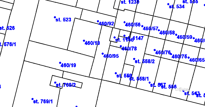 Parcela st. 460/95 v KÚ Libochovice, Katastrální mapa