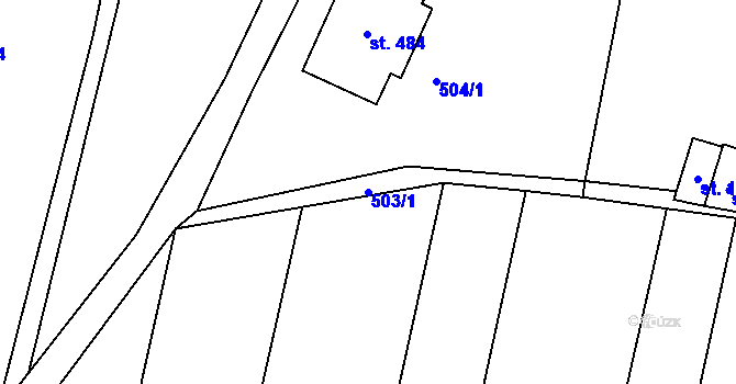 Parcela st. 503/1 v KÚ Libochovice, Katastrální mapa