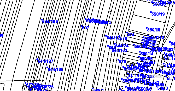 Parcela st. 644/28 v KÚ Libochovice, Katastrální mapa