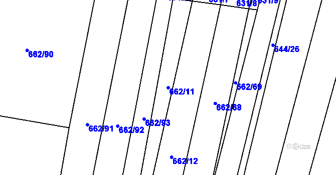 Parcela st. 662/11 v KÚ Libochovice, Katastrální mapa