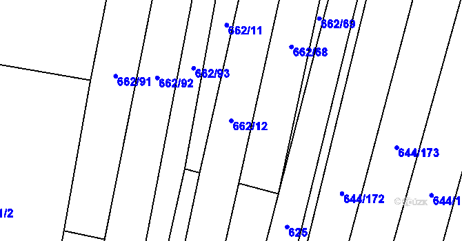 Parcela st. 662/12 v KÚ Libochovice, Katastrální mapa