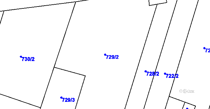 Parcela st. 729/2 v KÚ Libochovice, Katastrální mapa