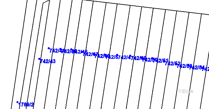 Parcela st. 742/5 v KÚ Libochovice, Katastrální mapa