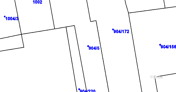 Parcela st. 904/5 v KÚ Libochovice, Katastrální mapa