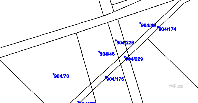 Parcela st. 904/46 v KÚ Libochovice, Katastrální mapa