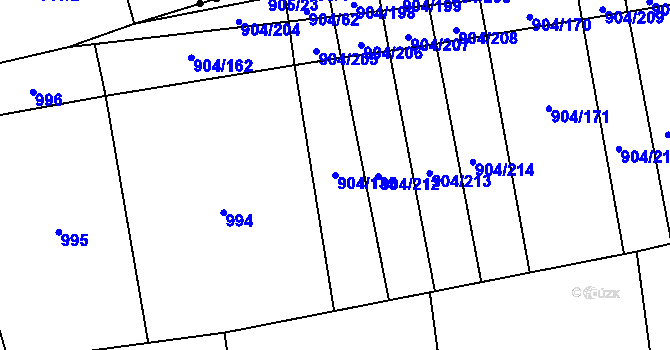 Parcela st. 904/135 v KÚ Libochovice, Katastrální mapa