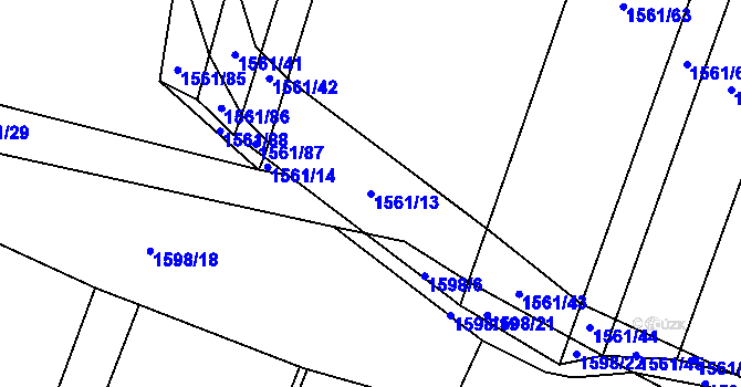 Parcela st. 1561/13 v KÚ Libochovice, Katastrální mapa