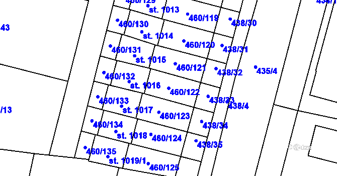 Parcela st. 460/122 v KÚ Libochovice, Katastrální mapa