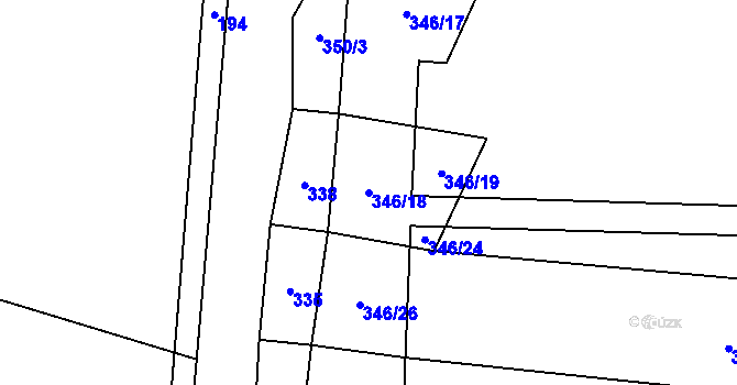 Parcela st. 346/18 v KÚ Libochovice, Katastrální mapa