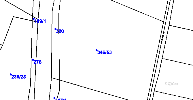 Parcela st. 346/53 v KÚ Libochovice, Katastrální mapa
