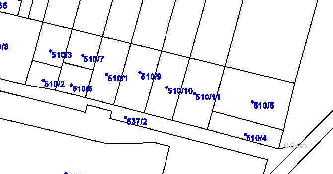 Parcela st. 510/10 v KÚ Libochovice, Katastrální mapa