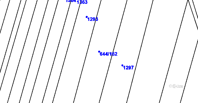 Parcela st. 644/162 v KÚ Libochovice, Katastrální mapa