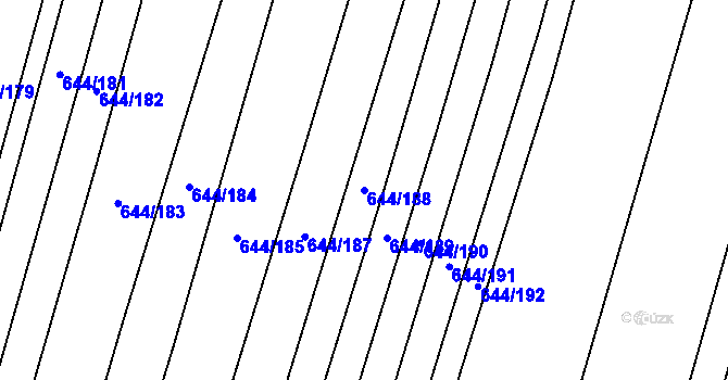 Parcela st. 644/188 v KÚ Libochovice, Katastrální mapa