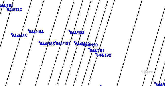 Parcela st. 644/190 v KÚ Libochovice, Katastrální mapa