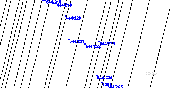 Parcela st. 644/222 v KÚ Libochovice, Katastrální mapa