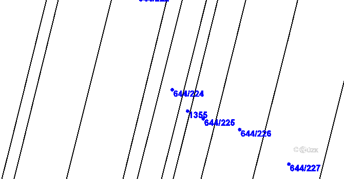 Parcela st. 644/224 v KÚ Libochovice, Katastrální mapa