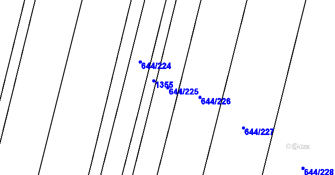 Parcela st. 644/225 v KÚ Libochovice, Katastrální mapa
