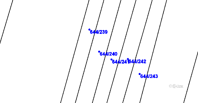 Parcela st. 644/240 v KÚ Libochovice, Katastrální mapa