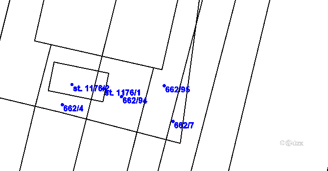 Parcela st. 662/95 v KÚ Libochovice, Katastrální mapa