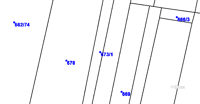 Parcela st. 673/1 v KÚ Libochovice, Katastrální mapa
