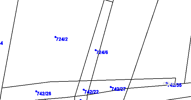 Parcela st. 724/6 v KÚ Libochovice, Katastrální mapa