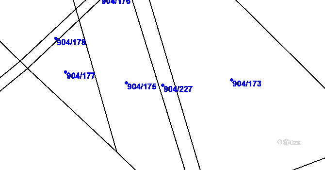 Parcela st. 904/227 v KÚ Libochovice, Katastrální mapa