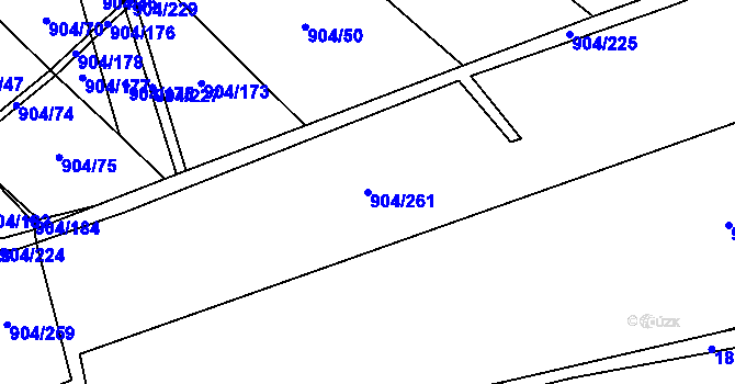 Parcela st. 904/261 v KÚ Libochovice, Katastrální mapa