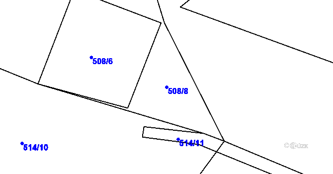 Parcela st. 508/8 v KÚ Křižanovice, Katastrální mapa