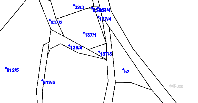 Parcela st. 137/3 v KÚ Licibořice, Katastrální mapa