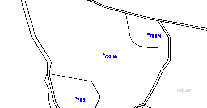 Parcela st. 786/5 v KÚ Licibořice, Katastrální mapa