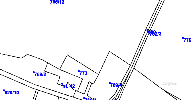 Parcela st. 786/10 v KÚ Licibořice, Katastrální mapa