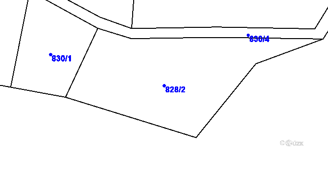 Parcela st. 828/2 v KÚ Licibořice, Katastrální mapa