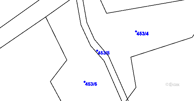 Parcela st. 453/5 v KÚ Licibořice, Katastrální mapa