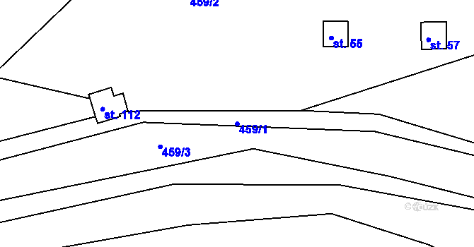 Parcela st. 459/1 v KÚ Nové Lhotice, Katastrální mapa