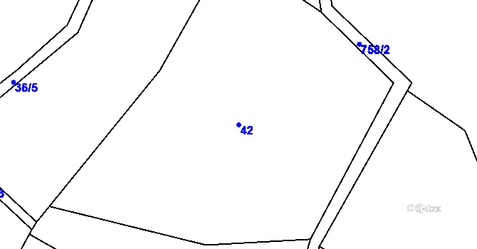 Parcela st. 42 v KÚ Nové Lhotice, Katastrální mapa