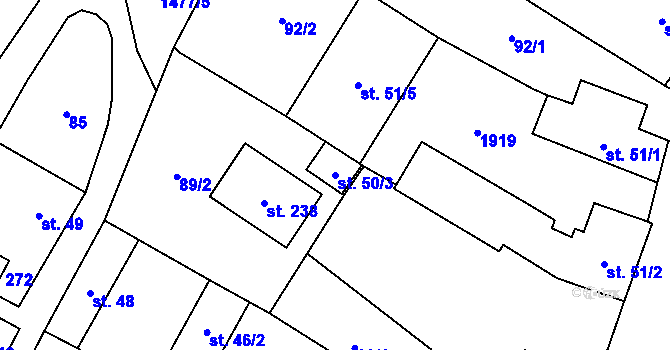 Parcela st. 50/3 v KÚ Libomyšl, Katastrální mapa